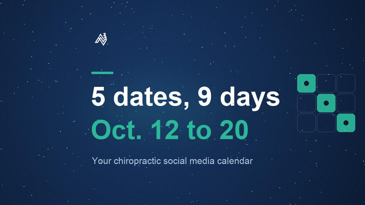 Chiropractic Social Media Calendar: 5 October Dates to Post On