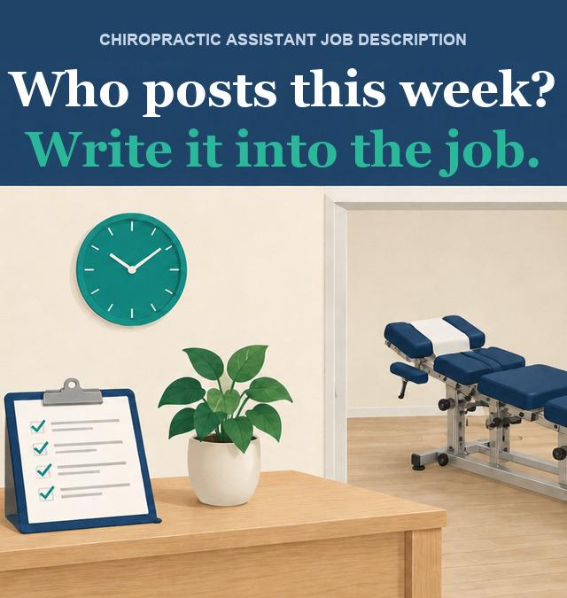 Chiropractic Assistant Job Description: Who Runs Your Marketing?